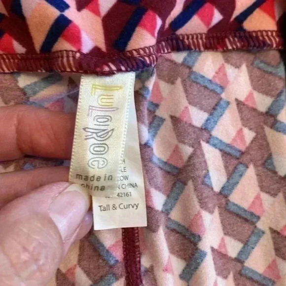 LulaRoe Geometric Pattern Leggings Tall Curvy. Set of two.  Ultra-soft  Material - Picture 9 of 12